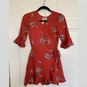 Orange Floral Tie Romper